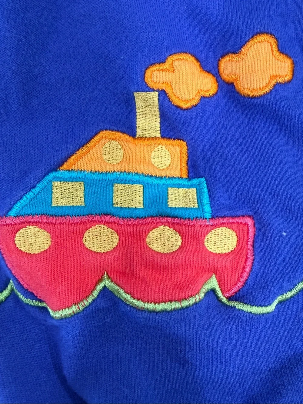 Gymboree Bright Colorblock Romper with Car and Boat Appliqués